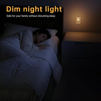 Night Lights Plug in12 Pack,Dim Night Light with 3CCT, Auto Dusk to Dawn Sensor, 3 Brightness Levels, Dimmable Night Light for Bedroom, Stairway, Toilet
