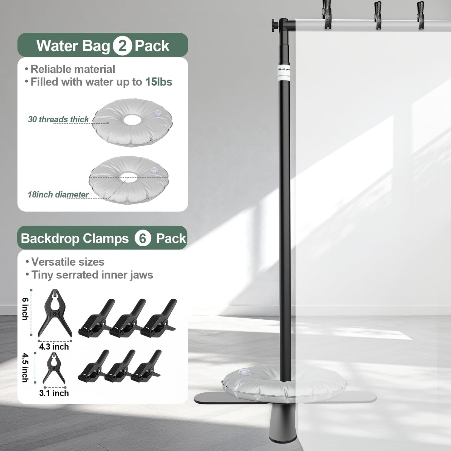 EMART Pipe and Drape Backdrop Stand Kit 10x10ft, Heavy Duty Back Drop Adjustable Stand with X-Shaped Base, Metal Background Frame for Parties Wedding Birthday Decoration Photography Photo Booth Video