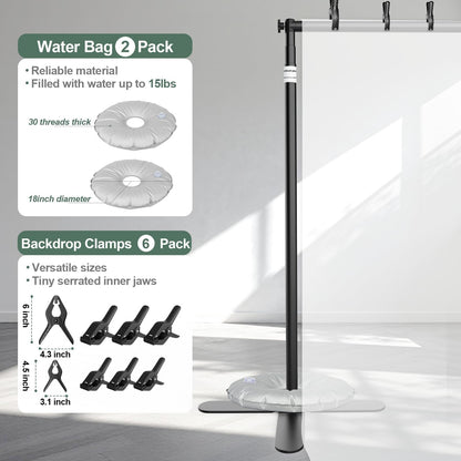 EMART Pipe and Drape Backdrop Stand Kit 10x10ft, Heavy Duty Back Drop Adjustable Stand with X-Shaped Base, Metal Background Frame for Parties Wedding Birthday Decoration Photography Photo Booth Video
