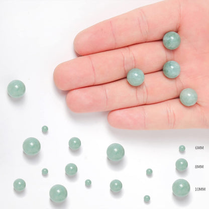 35pcs 10mm Burmese Jade Loose Beads for Jewelry Making, Natural Semi Precious Beads Round Smooth Gemstone Spacer Beads Charms for Necklaces Bracelets