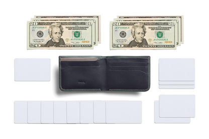 Bellroy Hide & Seek, slim leather wallet, RFID editions available (Max. 12 cards and cash) - Everglade