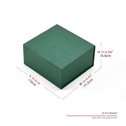 Woodten High-end Faux Leather Jewelry Gift Box with Small Ring Box Greeting Card Small Proposal Engagement Ring Box(Green)