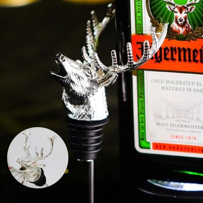 Zinc Alloy Animal Bar Liquor Bottle Pourer Liquor Pour Spout Sdjdhej 1Pcs Deer Head Bottle Tipping Nozzle Silicone Stoppers for Christmas and Halloween Decorations (Deer head)
