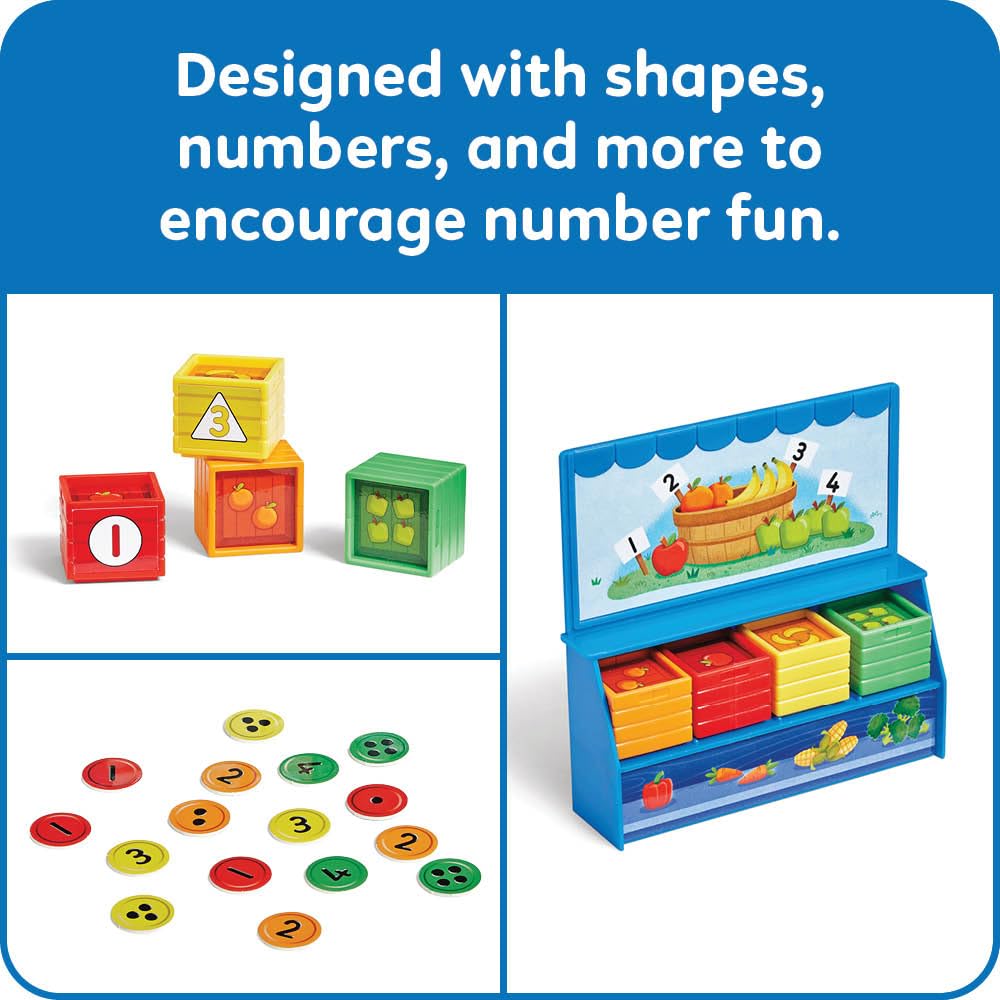 hand2mind Numberblocks Add It Up Mini Market, Grocery Store Playset, Math Toys for Kids 3-5, Counting Toys, Learning Money, Numbers for Toddlers, Mini Shopping Cart, Pretend Play Figure Playset