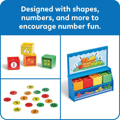 hand2mind Numberblocks Add It Up Mini Market, Grocery Store Playset, Math Toys for Kids 3-5, Counting Toys, Learning Money, Numbers for Toddlers, Mini Shopping Cart, Pretend Play Figure Playset