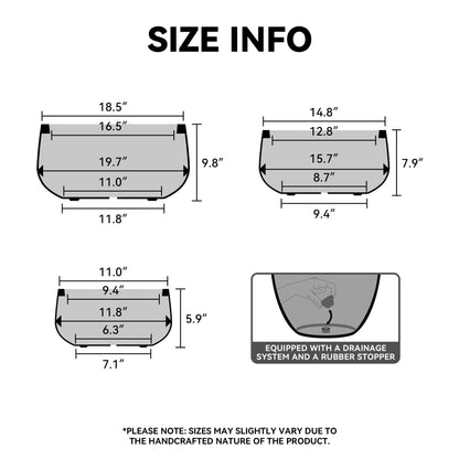 Kante 11.8" Dia Round Concrete Planter, Cement Plant Pots with Drainage Hole and Rubber Plug for Outdoor Indoor Garden Home, Modern Curvaceous Design, White