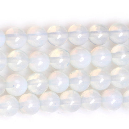 10mm White Opalite Beads Round Gemstone Loose Beads for Jewelry Making 15"(36-38pcs/strand)