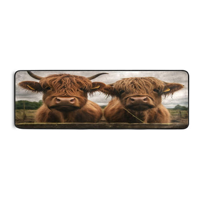 YETTASBIN Highland Cow Runner Rug, Non-Slip Large Floor Mat Anti Fatigue Area Rugs for Kitchen Bathroom Living Room Entryway Home Office Decor, 72 x 24 Inch