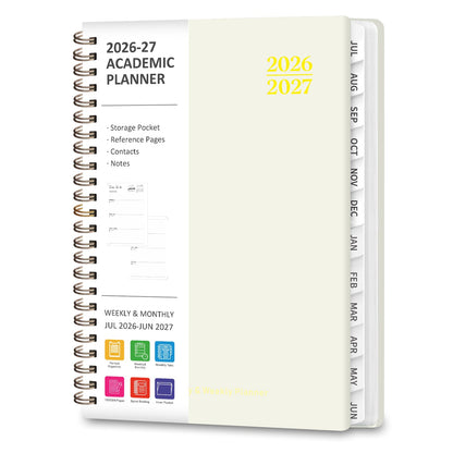Planner 2026-2027, Weekly and Monthly Academic Planner, July 2026 - June 2027, Hardcover Calendar Agenda Book for School Year Planning, School Supplies for Teacher and Student, A5(6.3'' x 8.5'')