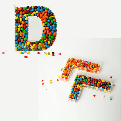 OAEUQ 10-Inch Magnetic Alphabet Candy Jar Refillable Fillable Letters For Candy Tray Reusable Lidded Candy Jar Candy Buffet Container Set (Z, 1)