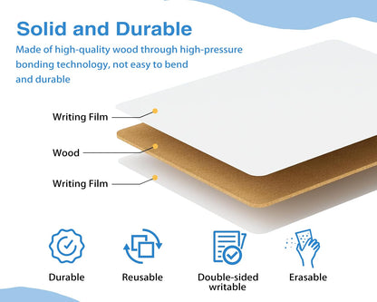 16 Packs Dry Erase LapBoards with 16 Erasers and 16 Markers, 12.5" x 9" Double Sided Whiteboards, Dry Erase Boards for Students Teachers Kids Learning Education Home Classroom Office Meeting Group
