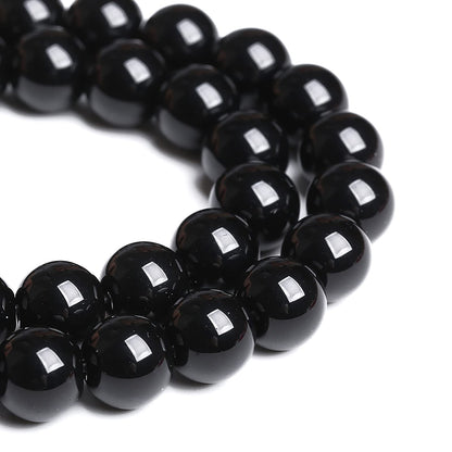 6mm 60PCS Natural Black Onyx Agate Round Loose Spacer Beads for Jewelry Making DIY Craft Bracelet 1 Strand 15"