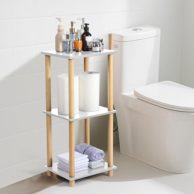Haeterna 3-Tier White Bookshelf, Wooden Bookcase with Open Shelves, for Small Spaces,Living Room Bedroom Office,No-Tool Assembly,11.8" D x 14.1" W x 31.5" H inches.