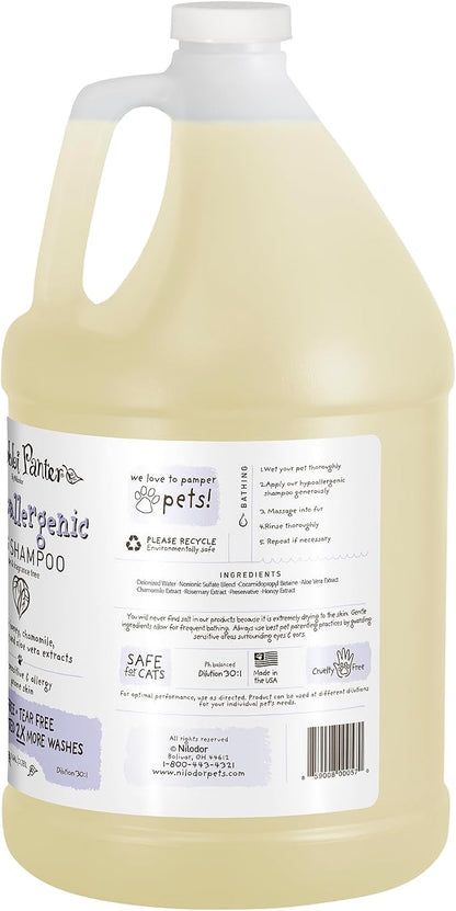 Bobbi Panter Hypoallergenic Dog Shampoo Honey, Aloe Vera, Chamomile & Rosemary – Dye & Fragrance Free Natural Formula for Sensitive & Allergy Skin, Tear-Free, 30:1 Concentrate, Made in USA, 1 Gallon