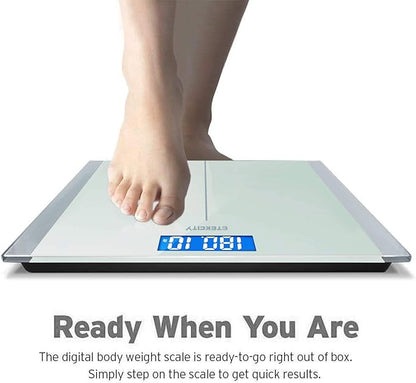 Etekcity Scale for Body Weight, Bathroom Digital Electric Scale for People, Measures Weight up to 400 lbs, White