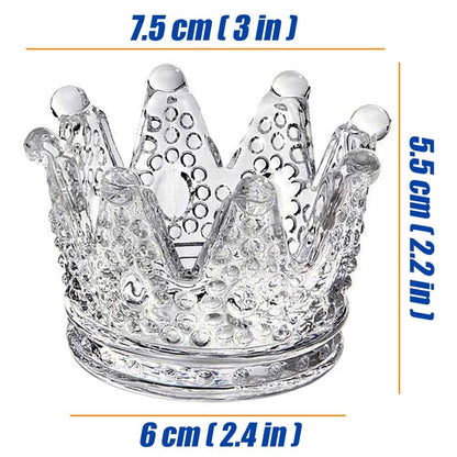 GOLDEAL 12 Pcs Crown Tealight Candle Holders,Votive Candle Holders，Clear Glass,IdealHolder for Wedding Centerpieces,Party,Dinner, Christmas Decorations