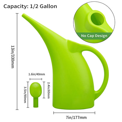 MyLifeUNIT Watering Can for Indoor Plants, Water Can with Shower Head, 1/2 Gallon (Green)