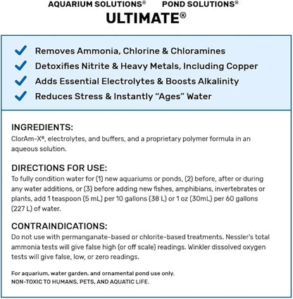 Hikari Usa AHK72236 Ultimate Cloram-X Water Conditioner for Aquarium, 16-Ounce