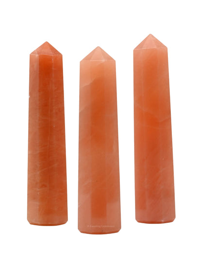 Amazing Gemstone Red Aventurine Crystal Towers - Natural Healing Crystal Point Obelisk for Reiki Healing and Crystal Grid (3" to 4" INCH)