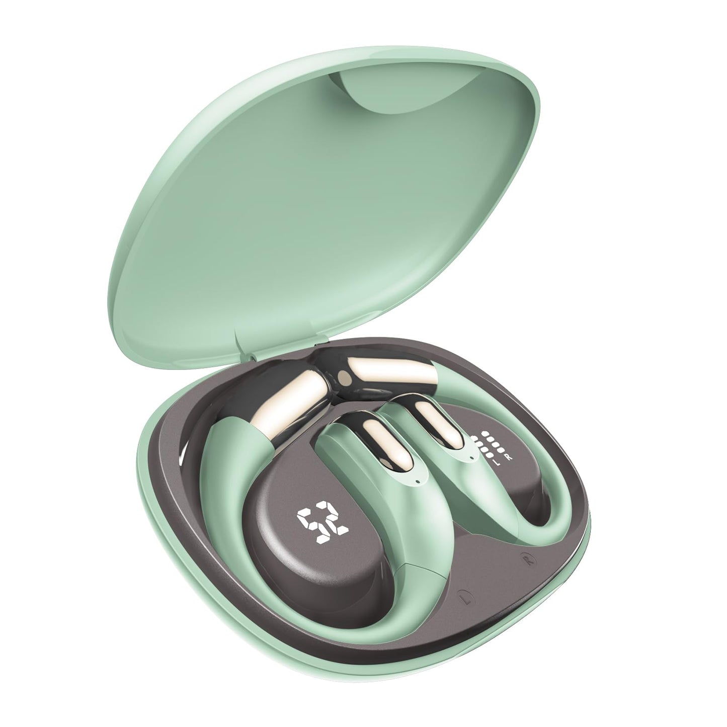 GALAAL Wireless Sport Earbuds Bluetooth Headphones,Lightweight Earbuds with Ear Hooks,Bluetooth5.4 Wireless Earphones,25H Playtime, IPX4 Waterproof Running Headphones for Gym(Green)