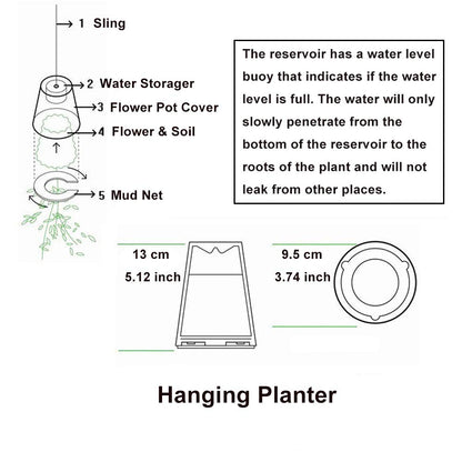 SYOOY 2 PCS Upside-Down Planter Hanging Flower Pot Planter for Balcony Garden Home Decoration (White)