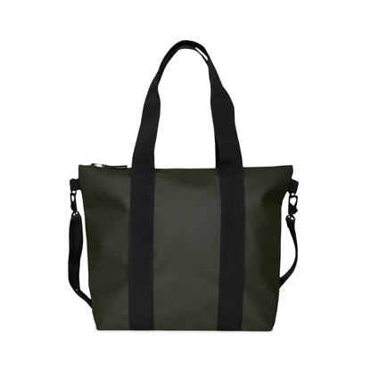 RAINS Tote Bag Mini - Green Waterproof Shoulder Bag for Men and Women - Everyday Tote for Work, Travel, Shopping with Coated Zip and Carry Handles - 2 Year Warranty
