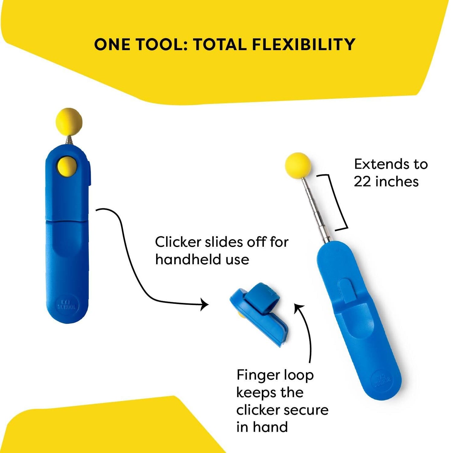Cat Training Clicker with Detachable Wearable Finger Clicker & Target Stick – Positive Reinforcement Training Tool for Cats – Ideal for Behavior, Tricks & Enrichment