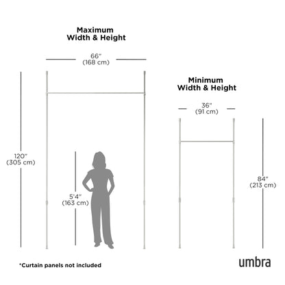 Umbra Anywhere Expandable Curtain Rod and Room Divider, Nickel