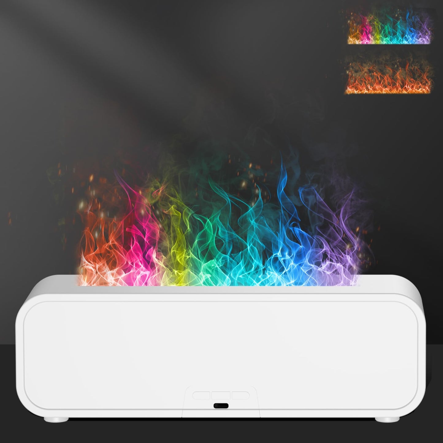 Colorful Flame Fire Diffuser Humidifier, 7 Colors Changing Oil Diffuser, Ultra-Quiet Aroma Essential Oils Aromatherapy Diffusers for Large Room, Bedroom, Office(Timeable, Waterless Auto off-150ml)