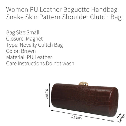 Tasysain Women PU Leather Long Purse Handbag Crocodile Pattern Shoulder Clutch Bag for Casual Party, Brown