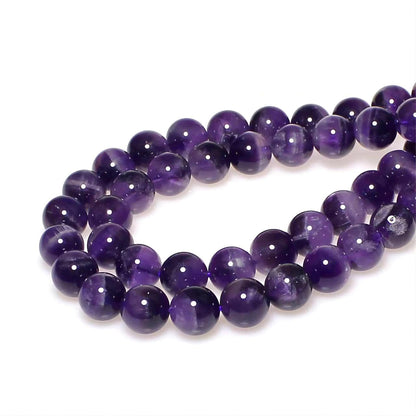 MJDCB Natural Dreamy Amethyst Beads Round Stone Beads DIY Loose Beads for Jewelry Making Beads 15" (10mm)