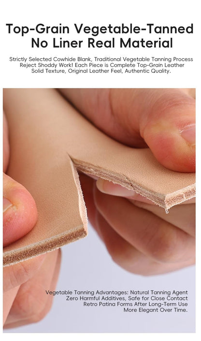 Vegetable Tanned Leather Sheet, Natural Veg Tan Top Grain Cowhide for Tooling, Carving, Stamping, Dyeing and Leathercraft, 1 Piece (1.7-2.0mm,12 * 12 inch)