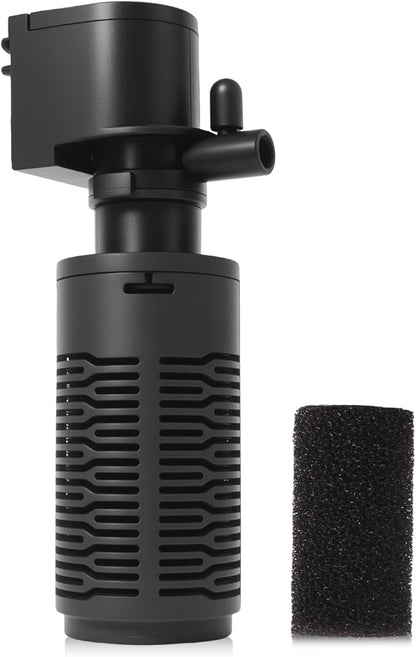 Aquarium Filter for 5-10 Gallon Tank – Ultra Quiet Submersible Filter Pump, 4W Energy Efficient, Adjustable Flow, Easy to Install, for Freshwater Fish and Small Aquariums