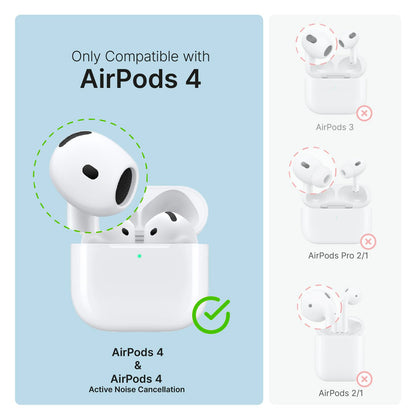 Catalyst Waterproof Case for AirPods 4 - Drop Protection for Apple AirPods 4th Generation with Carabiner, Wireless Charging Silicone Cover for Apple AirPods 4 Case for Women and Men