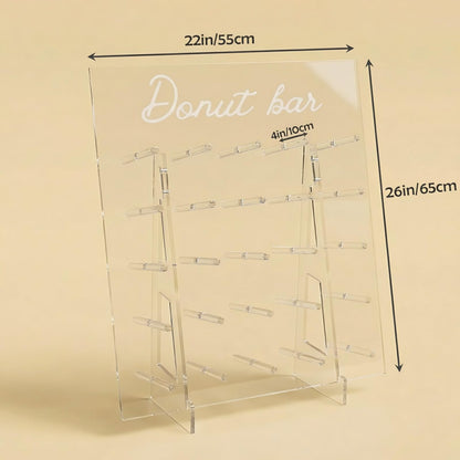 ZOOYOO Large Acrylic Donut Wall Holds 50 Donuts - 26x22 Inch Donut Display Stand for Wedding, Baby Shower, Birthday Party Decor - Dessert Table Centerpiece