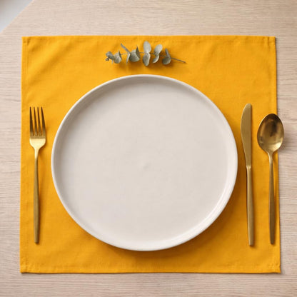 Palisa Mustard Polyester Cloth Dinner Napkins Pack of 12 | 18x18 Inch Reusable & Washable Table Linen Napkins for Everyday Use Wedding Parties Banquet & Hotel
