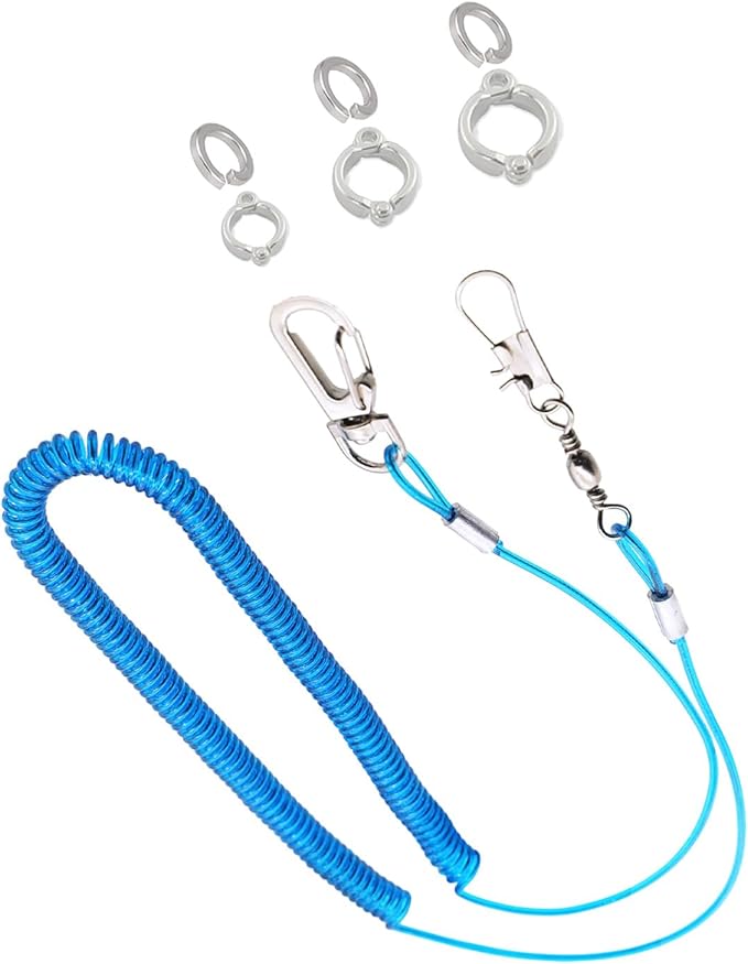 Bird Leash, Anti-Bite Parrot Harness Retractable Bird Flying Rope with 3Pcs Different Sizes of Foot Rings, Elastic String Training Harness Parrot Flight Rope (Blue, 118 Inches)