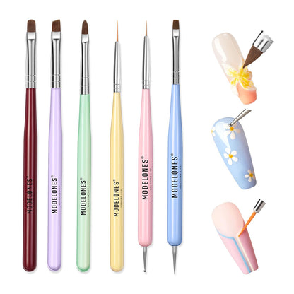 Modelones French Tip Tool- 6 Pcs Nail Stamp French Manicure Kit Suitable for DIY Together with Gel Nail Polish Art Tips Printing Tool Kit