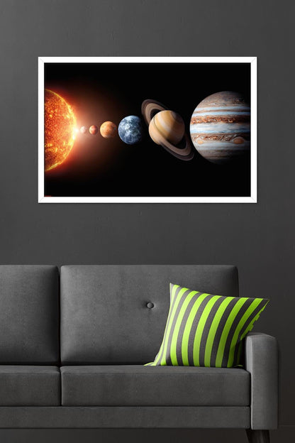 Science - Solar System Planets 26 Wall Poster, 34L" x 22.4W", White Framed Version