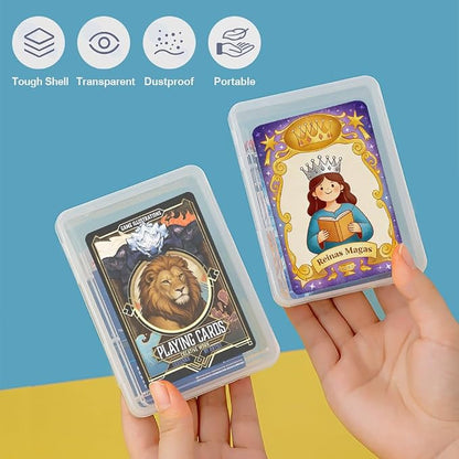 6PCS Card Storage Cases for UNO Cards and Playing Cards, High Capacity Clear Game Card Organizer Boxes for Trading Cards, Business Card & More More (Card Not Included)