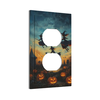 Decorative Art Light Switch Covers Halloween Sky 1 Gang Single Duplex Outlet Wall Plate Switchplate Electrical Faceplate for Home Decor