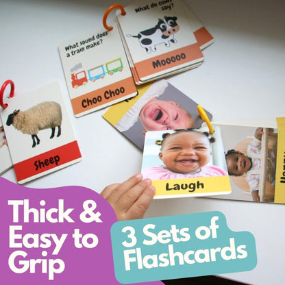 Speech Therapy Materials & Learning Toys for 1-2 Year Old, Preschool Learning Activities with Phonic Baby Flash Cards for 12 to 18 Months, Montessori Toys, First Words & Board Books by Pidoko Kids