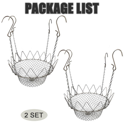 Sexyppl 2Set Adjustable Planter Insert for Pots Any Height, Plant Risers for 12-18" Wide Top Opening Pots, Durable Stainless Steel with Thick Hooks, Suitable for Indoor Outdoor Weddings & Party Decor