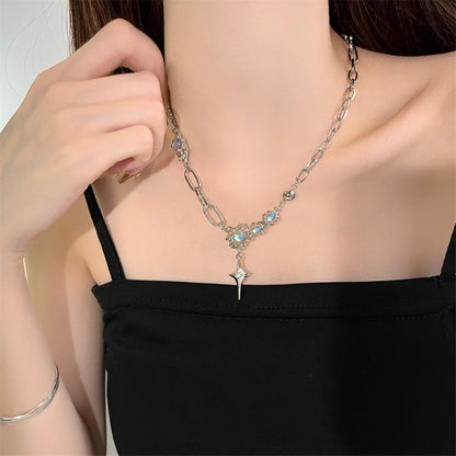 Buyongwant Irregular Necklace Y2k Pendant Metal Women's Design Collar Chain Star Fashion Jewelry for 16.54 Inch