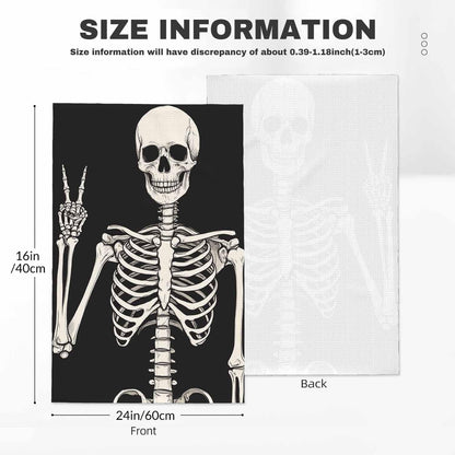 Gakycpen Human Skeleton Posing Kitchen Towels Spooky Halloween Soft and Super Absorbent Dish Towels 2 Pack 16 X 24 Inches