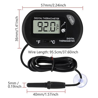 20Pcs Aquarium Thermometer Fish Tank Thermometer Reptile Fahrenheit Terrarium Water Temperature Indicator Test Digital with LCD Display Fahrenheit/Celsius