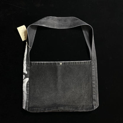 Gothic Grunge Messenger Bag - Skull Purse (Grey)