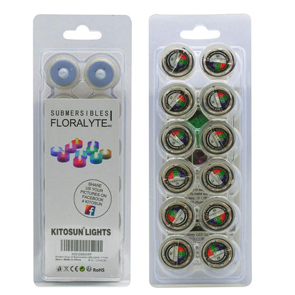 KITOSUN Submersible LED Lights cr2032 Battery Powered Underwater Waterproof LED Tea Light Candles for Events Wedding Centerpieces Vase Floral Xmas Holidays Home Decor Lighting(Pack of 12) (Orange)
