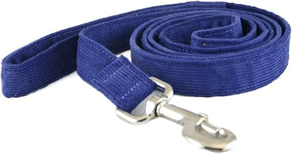 The Good Dog Company- Hemp Corduroy SIX FT Dog LEASHES Available in 9 Colors (Rust, Marigold, Bronze, Avocado, Blue, Plum, Pink, Red, Black) Sold in 1”, ¾”, ½” Widths (3/4 Inch Width, Blue)