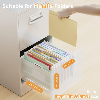 ThinkTex Accordion File Organizer, 12 - Pocket Expanding File Folders Upright & Open Top,for Paper Receipts, Bills&Taxes Organizer, Letter/A4 Size for School, Office, Home with Colorful tab-Sage Green